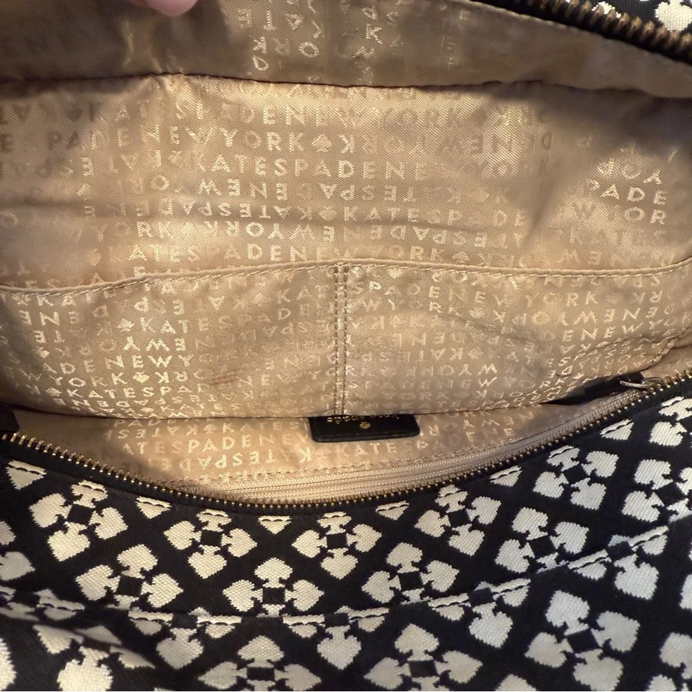 Kate Spade Stevie Jacquard Shoulder Bag Black Pink White Rare Classic Tote‎